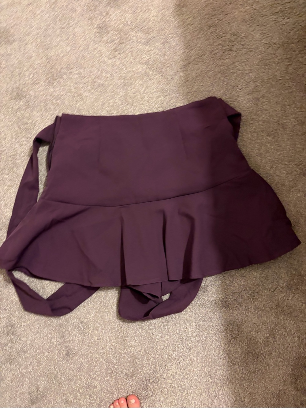 Zara One-Shoulder Circle Skater Skirt in Plum - Picture 2 of 5